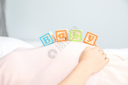 孕妇肚子字母高清图片