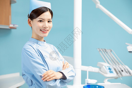 牙科诊所女护士背景图片