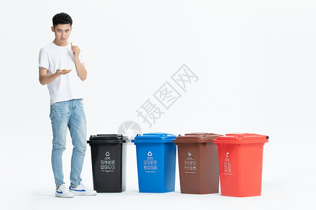 男孩分类垃圾垃圾分类背景