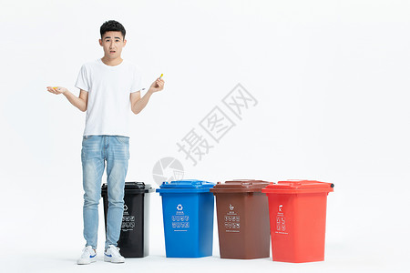 男孩分类垃圾垃圾分类背景