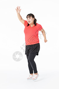女胖子跑步背景图片