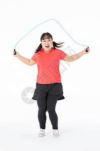 胖女生运动减肥高清图片