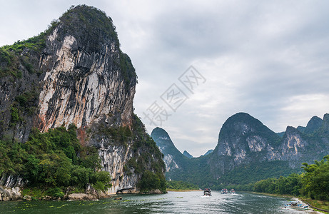 山地美景广西省阳朔县漓江自然风光背景