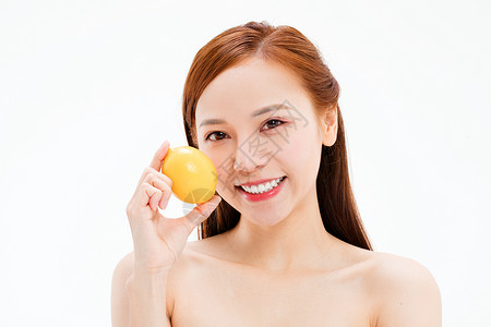 女性瘦身减肥吃柠檬女性健康饮食背景