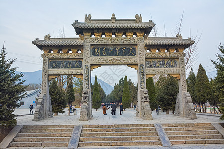 河南郑州少林寺风光背景图片