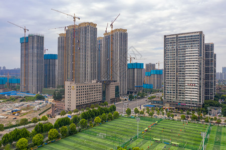 地产配套城市楼盘小区配套的运动场馆背景