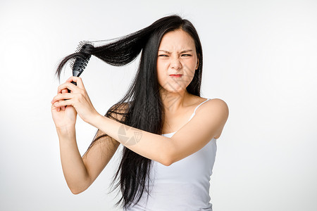 女性梳头烦恼背景图片