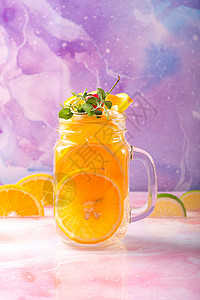 橙子乌龙茶背景图片