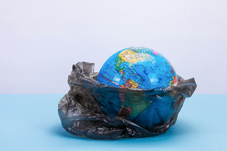 环保塑料地球污染背景