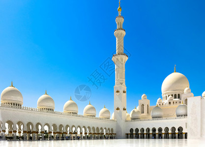 阿拉伯素材阿布扎比大清真寺背景