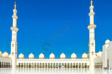 伊斯兰风格建筑阿布扎比大清真寺背景