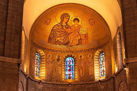 圣母升天教堂内景观背景图片