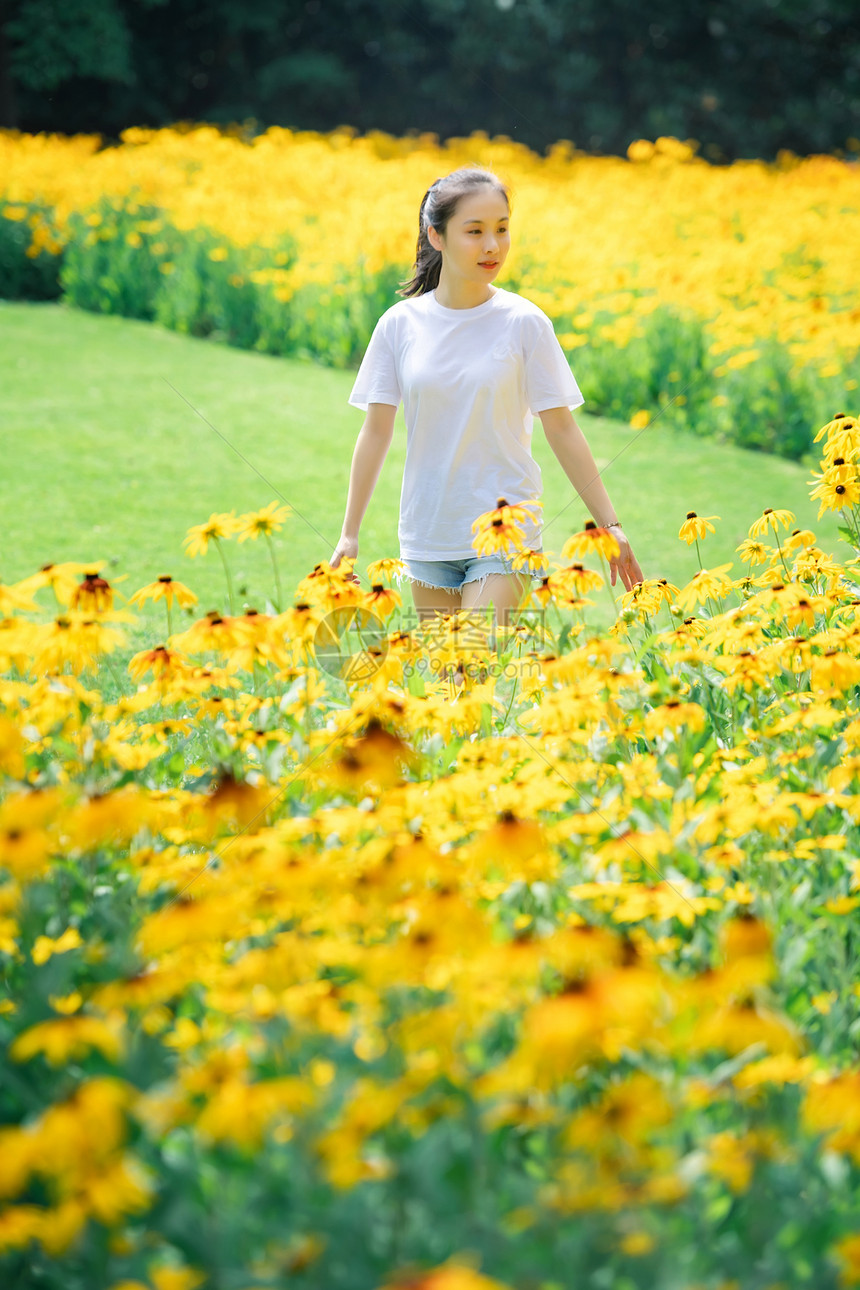 花海女孩写真图片