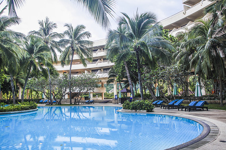 泰国豪华度假酒店泳池背景图片