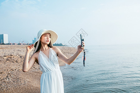 海边自拍人像高清图片