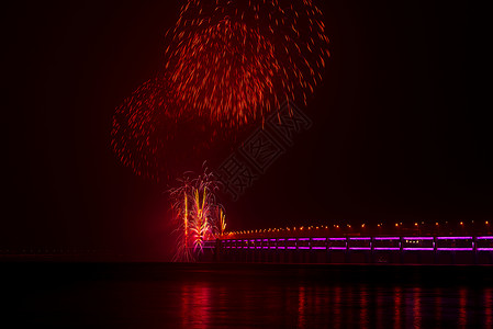 水礼花大连海上烟花表演背景