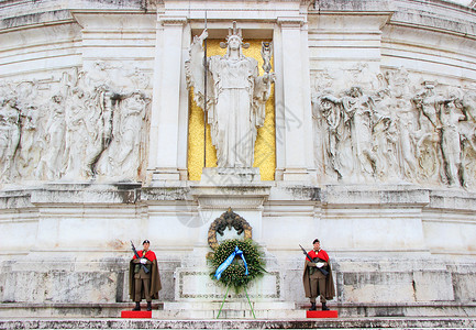 欧洲士兵罗马威尼斯广场背景