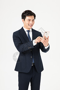 职场男性白领使用手机背景图片