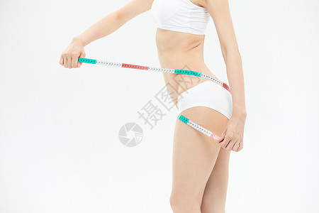 美女测量腰围图片