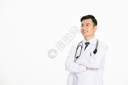 男性医生微笑背景图片