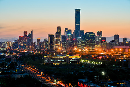 楼简影科技背景北京城市夜景背景