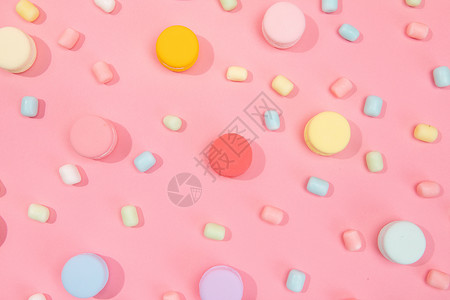 马卡龙糖果背景图片