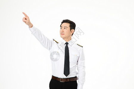 飞行员机长指向远方手势图片