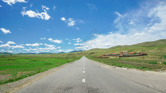 蒙古国草原道路背景图片