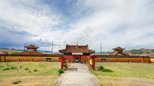 庆十一标识蒙古国庆宁寺背景