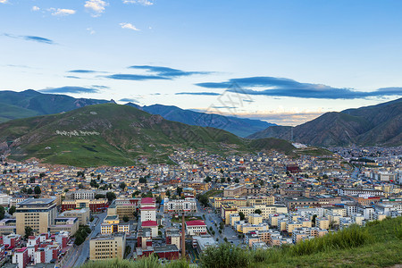 藏民村庄玉树村庄俯瞰背景