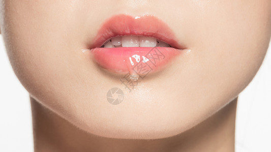 女性唇部彩妆特写展示图片