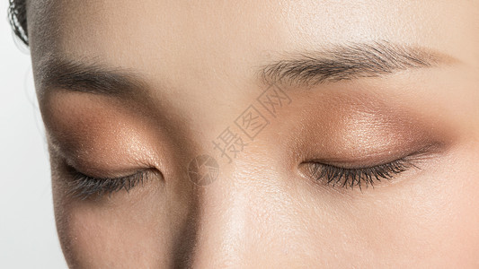 双眼素材女性眼部美妆特写背景