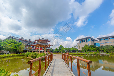 广西民族村风景背景图片