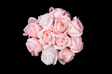 黑色鲜花素材粉色玫瑰花背景