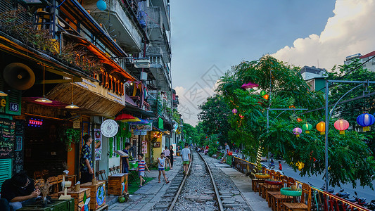 越南城市火车轨道图片