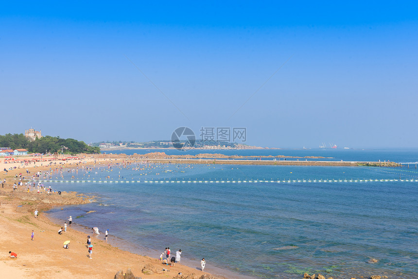 青岛第二海水浴场夏季风光图片