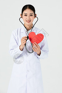 慈善中国女医生使用听诊器形象背景