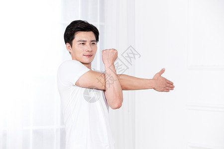 男性室内手臂锻炼背景图片