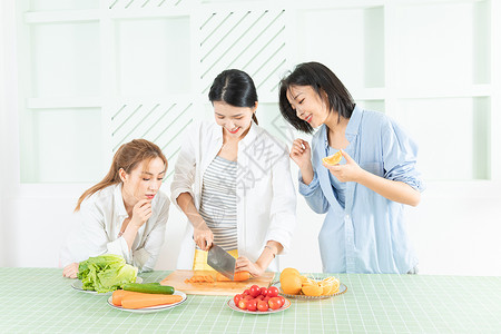 闺蜜做饭居家闺蜜一起做饭背景