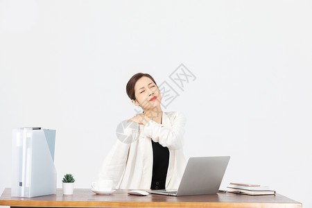 办公室疲劳商务女性图片