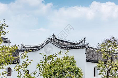 中式建筑古建筑院墙门头高清图片