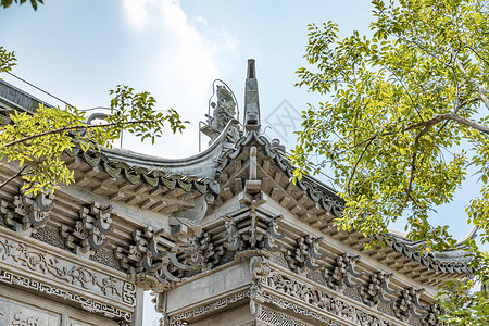 古风院墙中式建筑背景