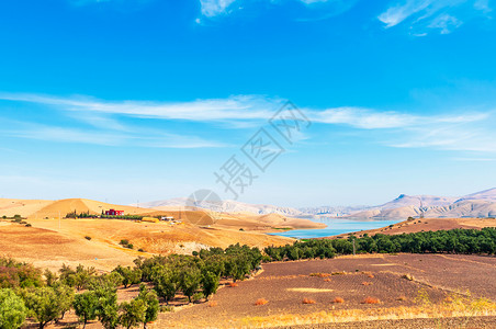 阿特斯摩洛哥阿特拉斯山脉乡村景色背景