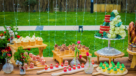 婚礼甜品台圣诞布景高清图片