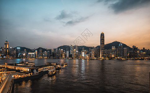 香港维多利亚港背景