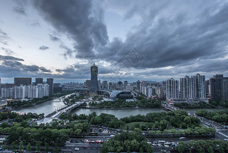 广阔的杭州武林广场高清图片