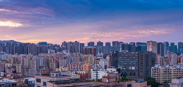 龙华富贵深圳市龙华新区城市夕阳美景背景