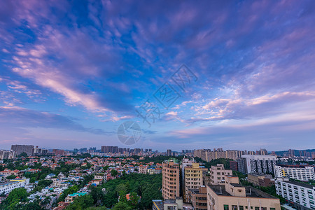 深圳市龙华新区城市夕阳美景背景图片