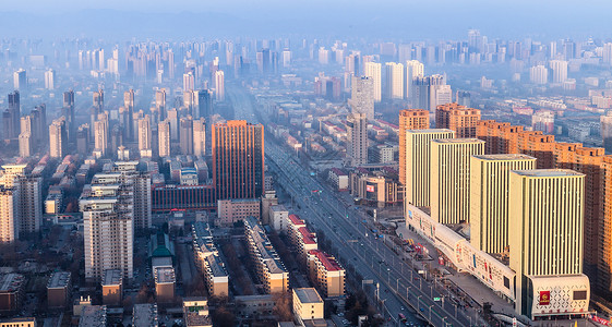 石家庄城市清晨石家庄槐安路背景