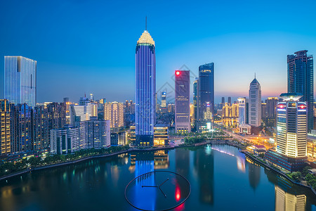 武汉城市天际线夜景风光图片